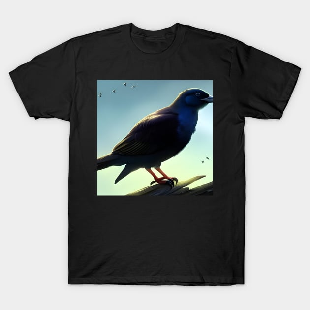 Black raven T-Shirt by artpisz